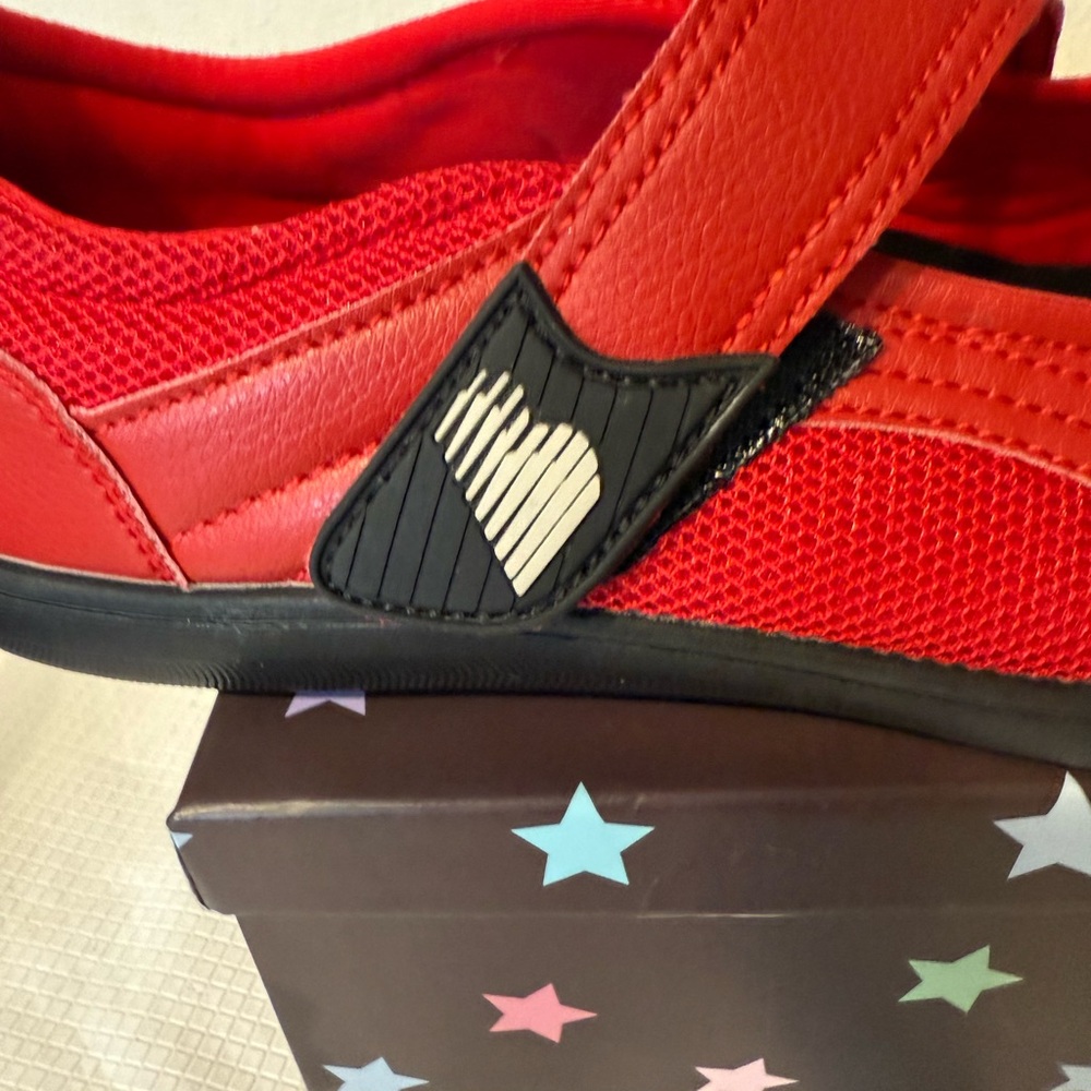 Red and Black Mary Jane Flats with Strap - Picture 7 of 16
